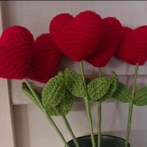 Handmade Crochet Heart Bouquet